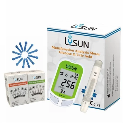 Máy phân tích máu Lysun Health Care Máy đo axit Uric Glucose di động