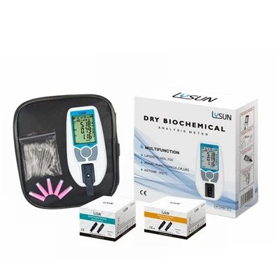Máy phân tích sinh hóa khô TC/TG/HDL/UR/UA/CR 6 trong 1 Máy xét nghiệm máu cầm tay bằng nhựa CE